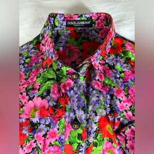 DOLCE & GABBANA MADE IN ITALY FLORAL MULTICOLOR 100% SILK SHIFT DRESS